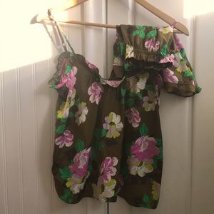 Aerie ruffle floral pajama set